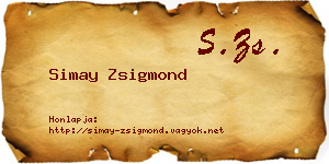 Simay Zsigmond névjegykártya